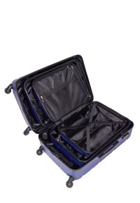 Ochnik - Komplet walizek na kółkach 19''/24''/28''. Kolor: niebieski. Materiał: guma, poliester, materiał, kauczuk #7