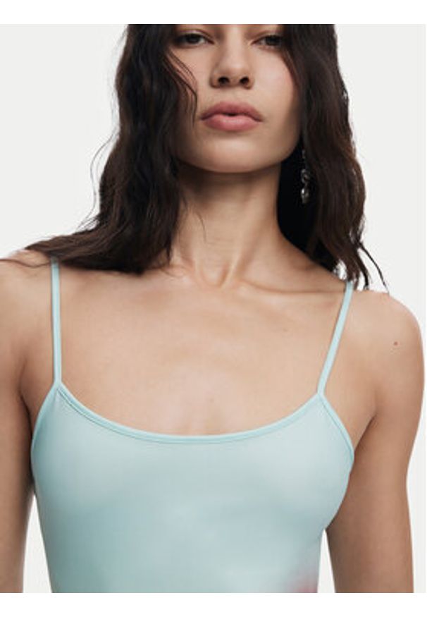 Desigual Sukienka letnia Lyon 25SWVK44 Turkusowy Regular Fit. Kolor: turkusowy. Materiał: syntetyk. Sezon: lato