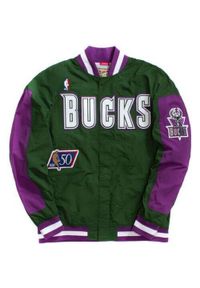 Mitchell & Ness - Kurtka Milwaukee Bucks nba authentic 1996/97. Kolor: zielony, fioletowy, wielokolorowy. Sport: koszykówka #1