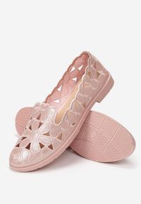 Renee - Różowe Balerinki Acanophe. Wysokość cholewki: przed kostkę. Nosek buta: okrągły. Kolor: różowy. Szerokość cholewki: normalna. Wzór: ażurowy. Obcas: na obcasie. Wysokość obcasa: niski #4