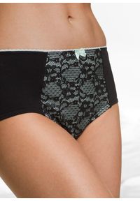 bonprix - Figi maxi z bawełną organiczną (4 pary). Kolor: czarny. Materiał: bawełna. Wzór: gładki #3