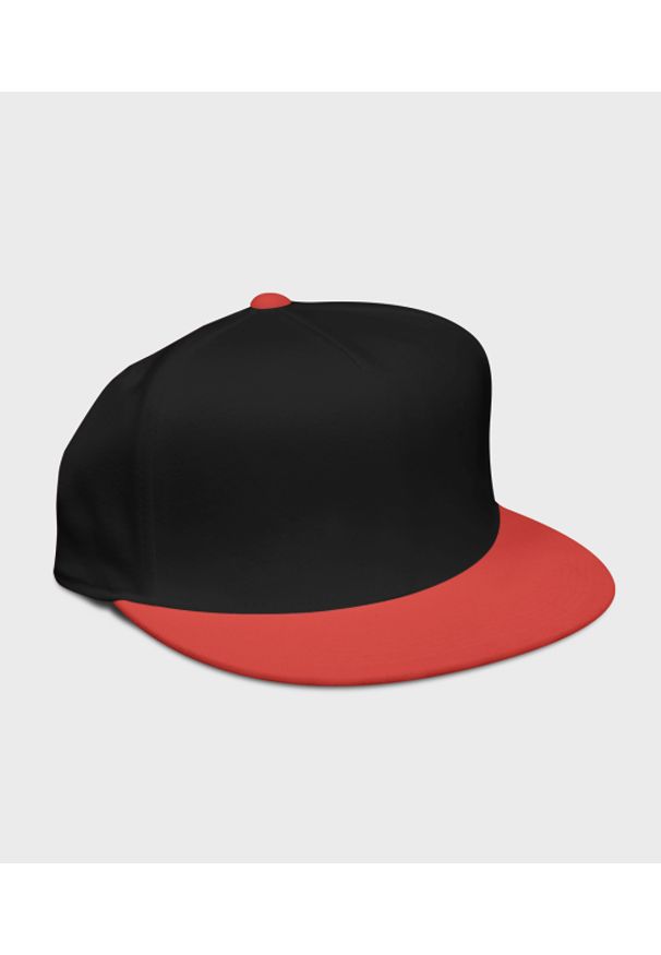 MegaKoszulki - Czapka snapback (gładka, bez nadruku) - czarno-czerwona. Kolor: czarny, wielokolorowy, czerwony. Wzór: gładki