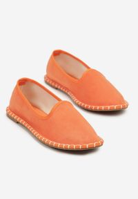 Born2be - Pomarańczowe Espadryle Balerinki z Ozdobnymi Przeszyciami Firavione. Okazja: na co dzień, na imprezę. Kolor: pomarańczowy. Materiał: len. Sezon: lato. Styl: klasyczny, casual #4
