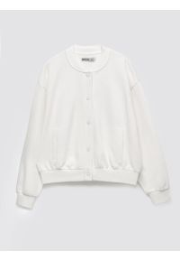 Big-Star - Bluza damska bomber biała Pixelina 100. Okazja: na spacer, na co dzień. Kolor: biały. Materiał: dzianina. Styl: casual, elegancki, sportowy #5