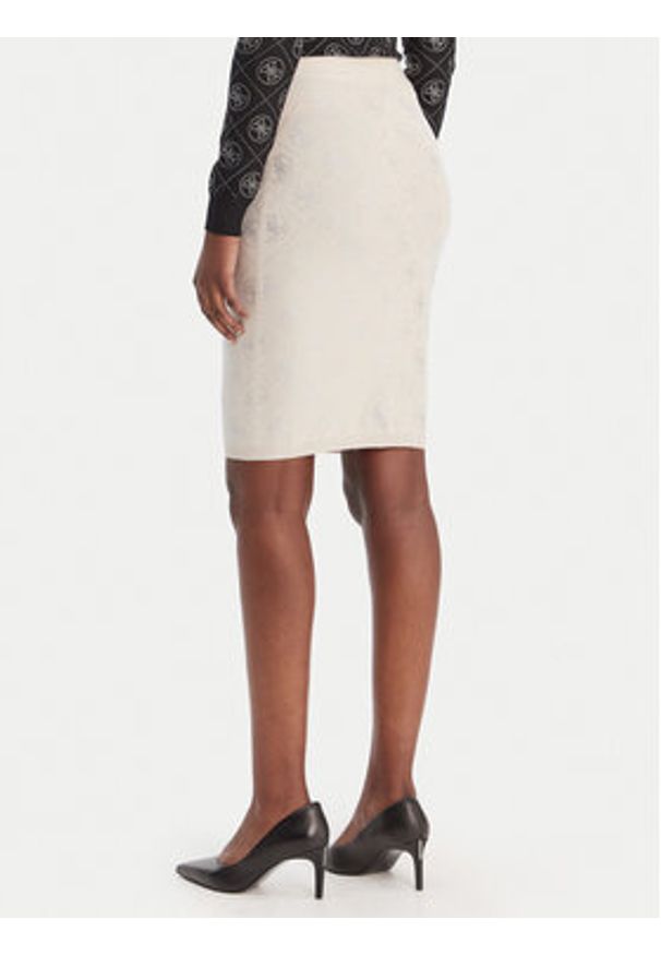 Guess Spódnica mini W6RD0O Z3JD2 Beżowy Regular Fit. Kolor: beżowy. Materiał: syntetyk