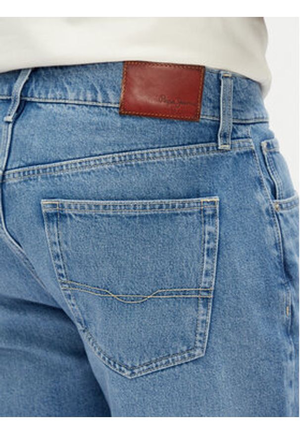 Pepe Jeans Szorty jeansowe PM801079 Niebieski Loose Fit. Kolor: niebieski. Materiał: bawełna