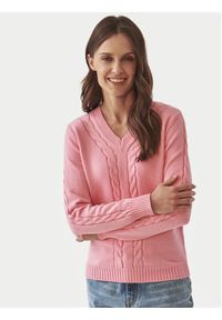 Tatuum Sweter Wira T2416.092B Różowy Regular Fit. Kolor: różowy. Materiał: wiskoza