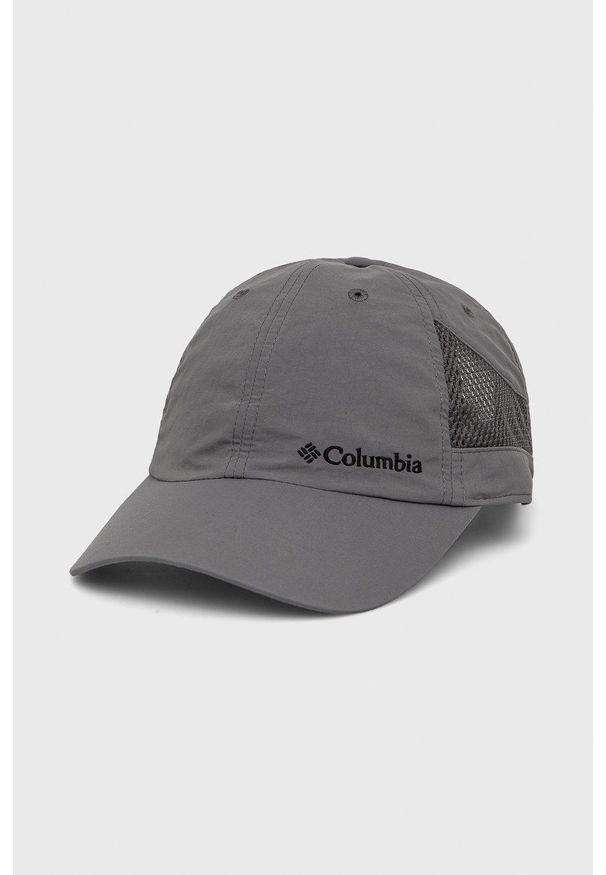columbia - Columbia czapka kolor szary 1539331-White.Whit. Kolor: szary. Materiał: skóra