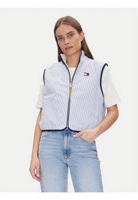Tommy Jeans Bezrękawnik Tjw Reversible Teddy Vest DW0DW20233 Błękitny Regular Fit. Kolor: niebieski. Materiał: syntetyk. Długość rękawa: bez rękawów