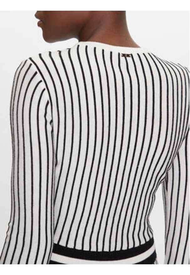 Fracomina Sukienka dzianinowa FS25SD5002K501N8 Biały Slim Fit. Kolor: biały. Materiał: wiskoza