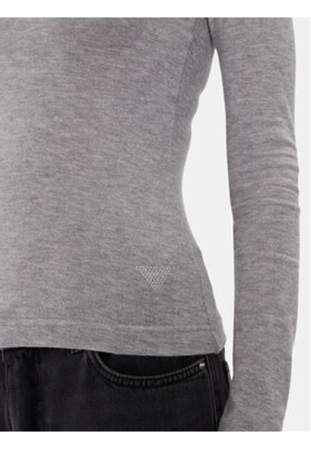 Guess Golf W4BP14 KCGM2 Szary Slim Fit. Typ kołnierza: golf. Kolor: szary. Materiał: syntetyk