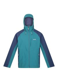 Regatta - Męska Kurtka Przeciwdeszczowa Britedale LED. Kolor: wielokolorowy, niebieski, zielony. Sport: turystyka piesza #1