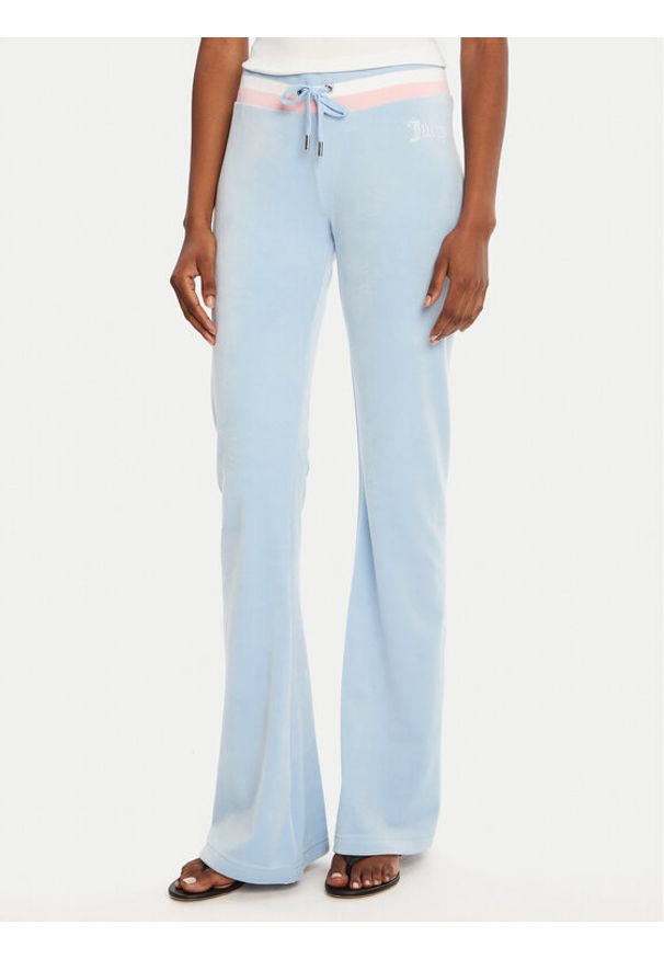 Juicy Couture Spodnie dresowe Velour JCWBJ225352 Błękitny Regular Fit. Kolor: niebieski. Materiał: welur, syntetyk