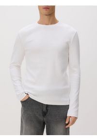 Reserved - Longsleeve super slim fit - biały. Kolor: biały. Materiał: bawełna, włókno. Długość rękawa: długi rękaw