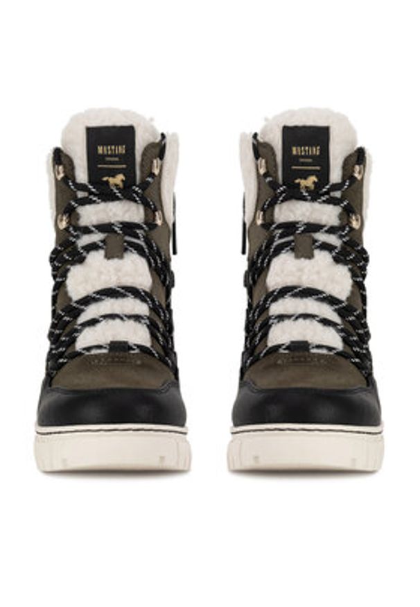 Mustang Trzewiki 1502-602 Khaki. Kolor: brązowy. Materiał: materiał