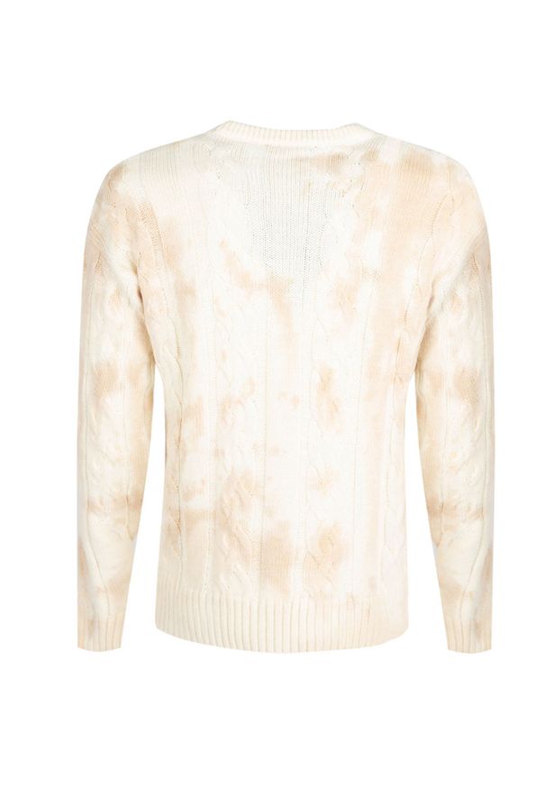 Takeshy Kurosawa Sweter | 83063 | Maglia Treccia Sfumata | Mężczyzna | Kremowy. Okazja: na co dzień. Kolor: kremowy. Materiał: poliamid, wełna, bawełna. Wzór: ze splotem, aplikacja. Styl: casual