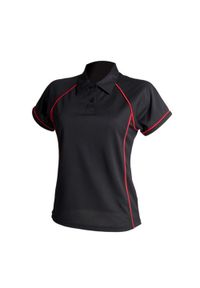 FINDEN & HALES - Damska Koszulka Polo Z Nadrukiem. Typ kołnierza: polo. Kolor: czerwony, wielokolorowy, czarny. Wzór: nadruk #1