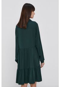 Vila - Sukienka. Kolor: zielony. Materiał: tkanina. Długość rękawa: długi rękaw. Wzór: gładki. Typ sukienki: rozkloszowane #3