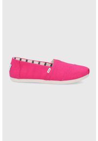 Toms Espadryle Alpargata kolor różowy. Nosek buta: okrągły. Kolor: różowy. Materiał: materiał, guma. Wzór: gładki #1