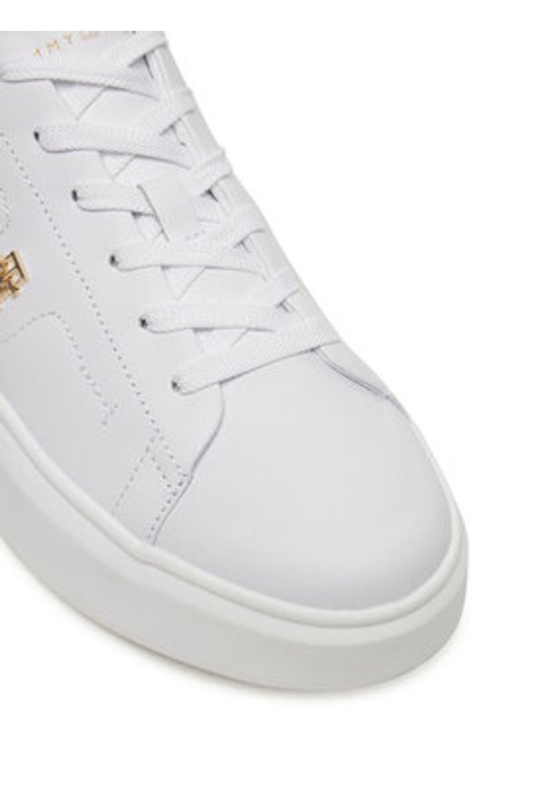 TOMMY HILFIGER - Tommy Hilfiger Sneakersy FW0FW08631 Biały. Kolor: biały. Materiał: skóra