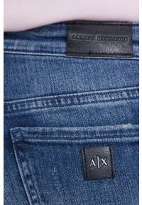 Armani Exchange jeansy Milan damskie medium waist. Kolor: niebieski #4