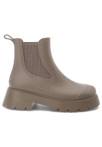 Hot Potatoes by Gioseppo - Beżowe Kalosze Gioseppo Modne Wsuwane Obuwie Damskie. Zapięcie: bez zapięcia. Kolor: beżowy. Materiał: materiał. Styl: elegancki #4