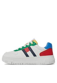 TOMMY HILFIGER - Tommy Hilfiger Sneakersy Flag Low Cut Lace-Up Sneaker T3X9-33369-1355 M Biały. Kolor: biały. Materiał: skóra #3