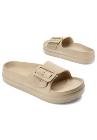 Big-Star - Beżowe Klapki Big Star Wygodne Obuwie Damskie. Okazja: na plażę. Kolor: beżowy. Materiał: materiał. Sezon: lato. Styl: elegancki #7