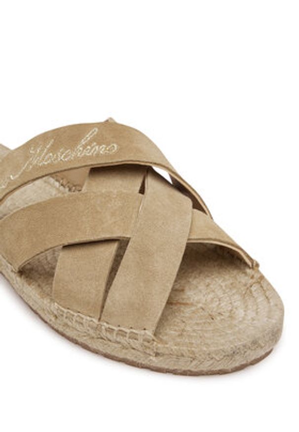 Love Moschino - LOVE MOSCHINO Klapki JA28362G0MIG0104 Beżowy. Kolor: beżowy. Materiał: skóra