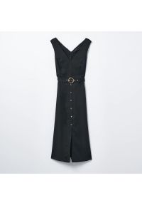 Mohito - Czarna sukienka midi z paskiem - Czarny. Kolor: czarny. Długość: midi #1