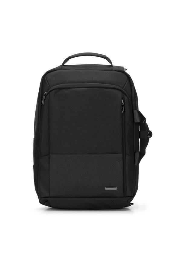 Wittchen - Męski plecak 2 w 1 na laptopa 15,6” czarny. Kolor: czarny. Materiał: poliester