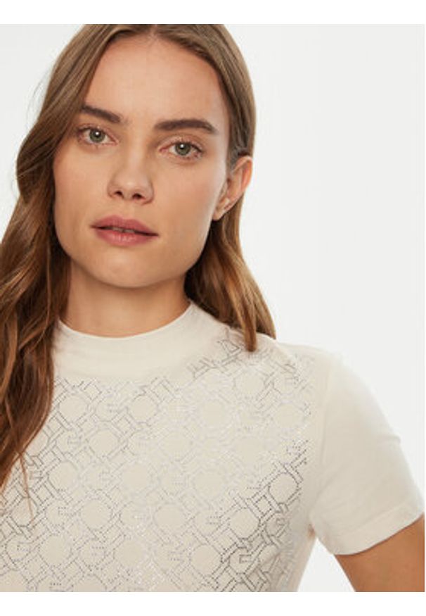 Guess T-Shirt W5RI15 J1314 Biały Regular Fit. Kolor: biały. Materiał: bawełna