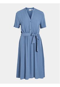 Vila Sukienka koszulowa Moashly 14089260 Niebieski Regular Fit. Kolor: niebieski. Materiał: wiskoza. Typ sukienki: koszulowe #4