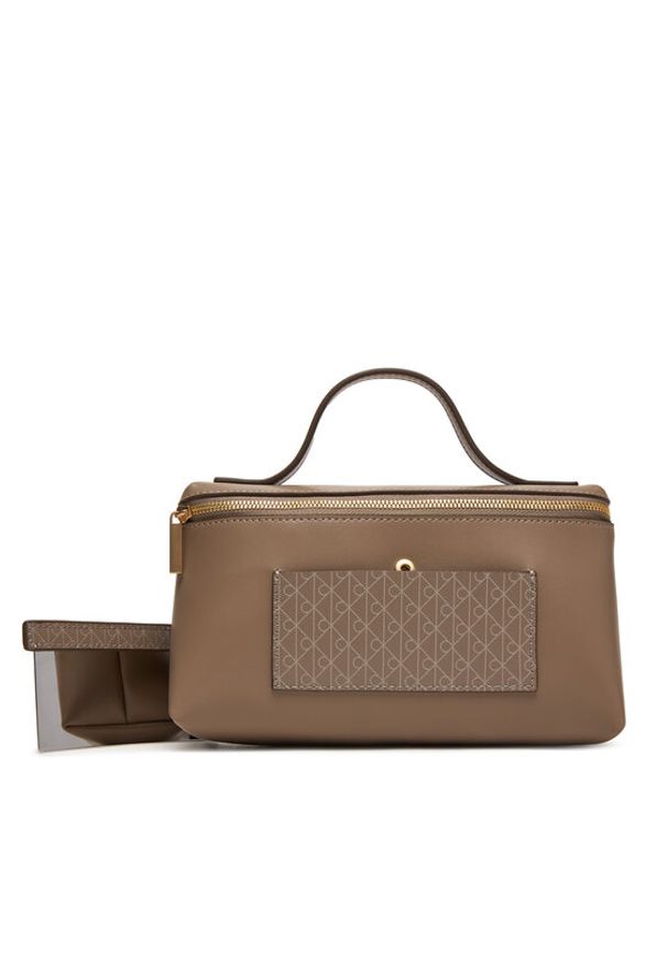 Calvin Klein Kosmetyczka Emblem Aop Beauty Case Giftset LV04F1102G Brązowy. Kolor: brązowy. Materiał: skóra