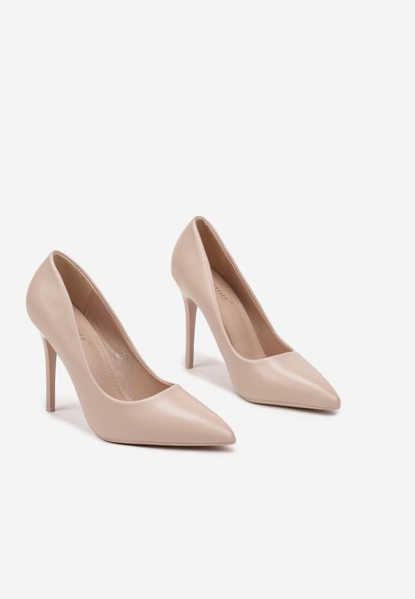 Renee - Beżowe Szpilki o Eleganckim Fasonie ze Szpiczastym Noskiem Eleaphina. Nosek buta: szpiczasty. Kolor: beżowy. Materiał: jeans. Obcas: na szpilce. Styl: elegancki. Wysokość obcasa: średni