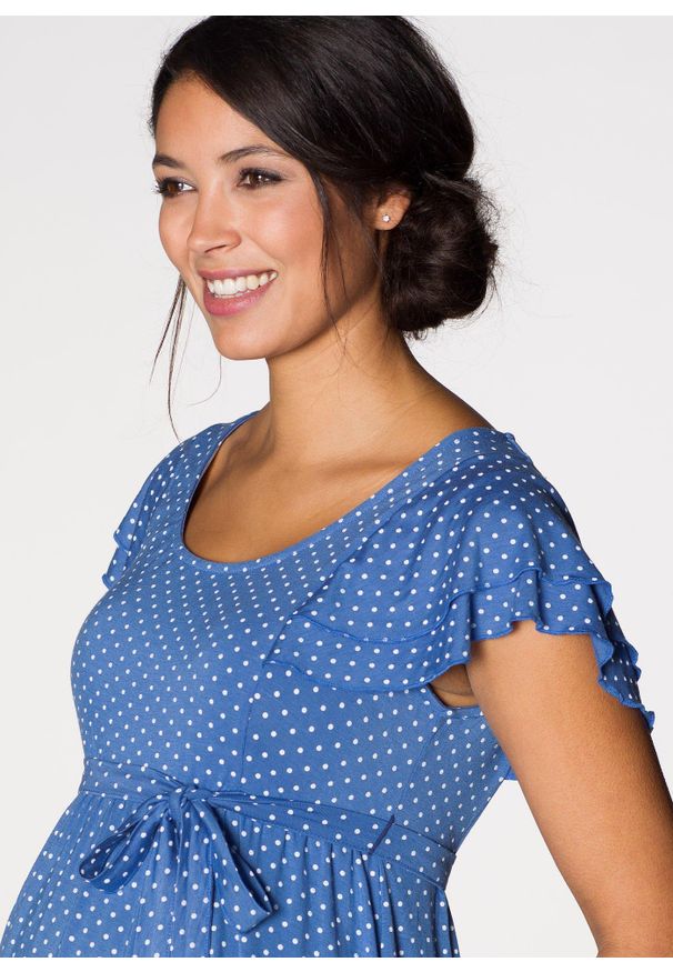 bonprix - Sukienka shirtowa ciążowa. Kolekcja: moda ciążowa. Kolor: niebieski. Materiał: dzianina, wiskoza. Sezon: lato
