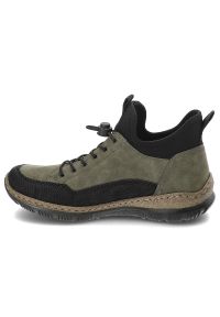 Zielone Botki Rieker Wsuwane Obuwie Damskie Antistress. Okazja: na co dzień. Zapięcie: bez zapięcia. Kolor: zielony. Materiał: materiał. Styl: casual #3