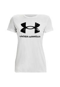 Under Armour - Damska Koszulka Z Grafiką W Sportowym Stylu. Kolor: biały