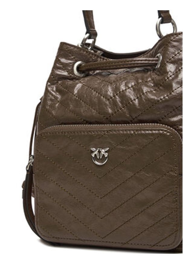Pinko - PINKO Torebka Cargo Bucket Al 25-26 PLTT 105112 A2JC Brązowy. Kolor: brązowy. Materiał: skórzane