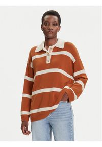 GANT - Gant Sweter 4805341 Brązowy Relaxed Fit. Kolor: brązowy. Materiał: bawełna