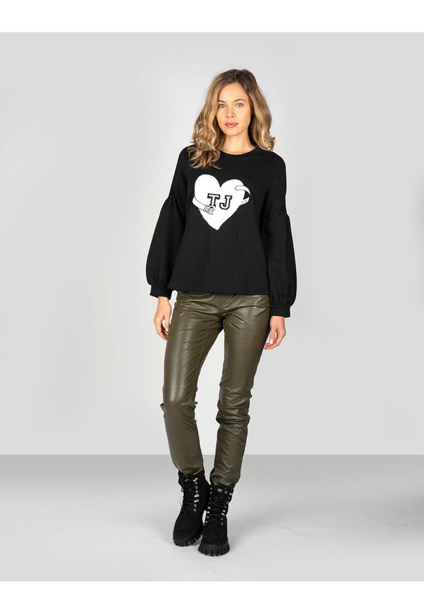 Trussardi Jeans Spodnie "Faux Leather". Stan: podwyższony. Materiał: skóra ekologiczna
