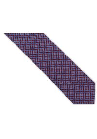 Rietti - Bordowy krawat w niebieskie kwiatki R49. Kolor: wielokolorowy, czerwony, niebieski. Materiał: bawełna, jedwab, tkanina. Wzór: kwiaty #1