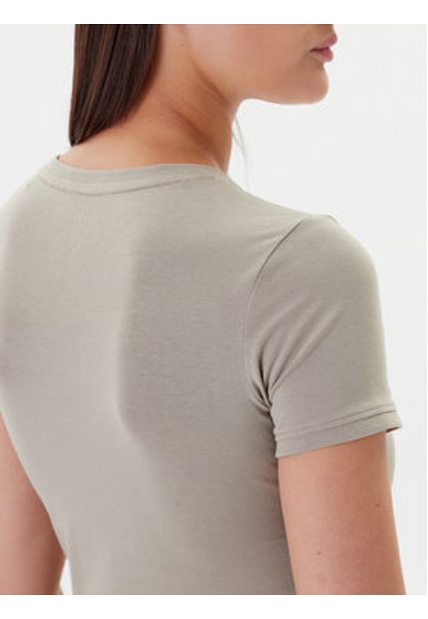Guess T-Shirt W2YI45 J1314 Khaki Slim Fit. Kolor: brązowy. Materiał: bawełna