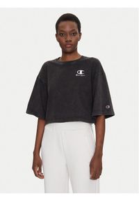 Champion T-Shirt 118023 Czarny Relaxed Fit. Kolor: czarny. Materiał: bawełna