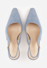 Renee - Niebieskie Szpilki VICES Slingback Ozdobione Cyrkoniami na Obcasie Laodele. Okazja: na randkę, na imprezę. Zapięcie: sprzączka. Kolor: niebieski. Wzór: aplikacja. Obcas: na obcasie. Styl: elegancki. Wysokość obcasa: średni #6