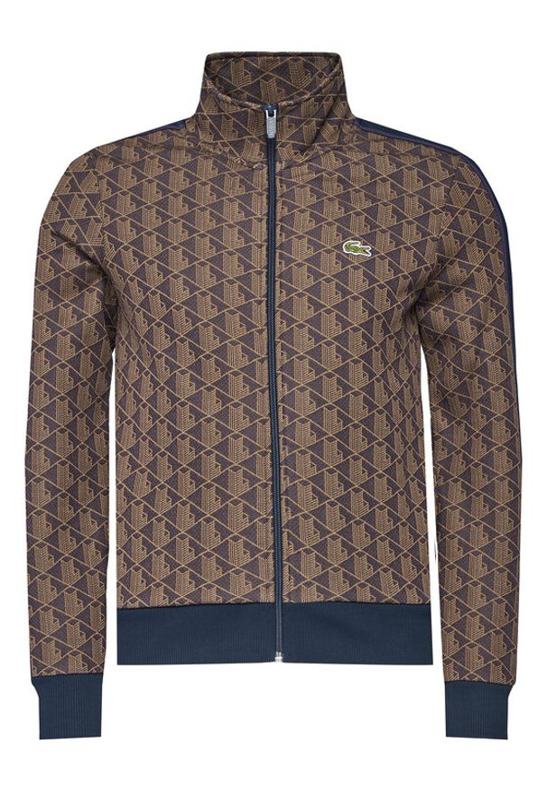 Lacoste Bluza SH1368 Brązowy Regular Fit. Kolor: brązowy. Materiał: syntetyk