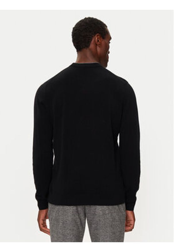 BOSS - Boss Sweter 50526844 Czarny Regular Fit. Kolor: czarny. Materiał: wełna