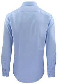 Delikatnie Wyszczuplana (Slim) Męska Koszula - Lanier - Jasnoniebieska. Kolor: niebieski. Materiał: poliester, lycra, bawełna. Styl: sportowy, klasyczny #2
