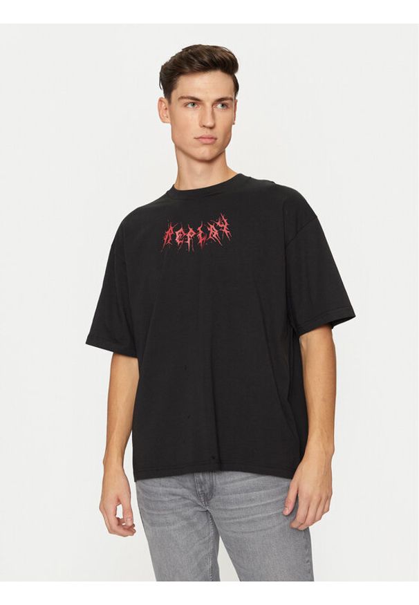 Replay - REPLAY T-Shirt M6878 .000.2660 Czarny Regular Fit. Kolor: czarny. Materiał: bawełna