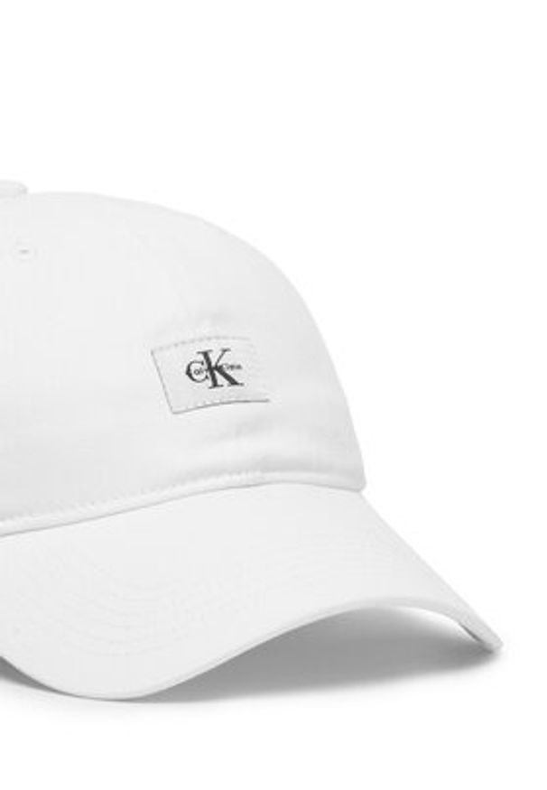 Calvin Klein Czapka z daszkiem Monologo Woven Patch Bb Cap LV04D5077G Biały. Kolor: biały. Materiał: bawełna